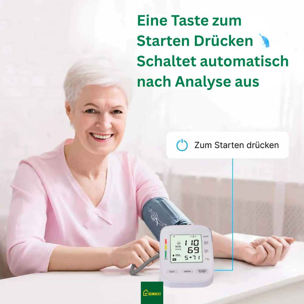 Blutdruckmessgerät mit digitalem Display / Mit komfortabler Manschette und Speicherfunktion / Blutdruck- und Pulsmessung